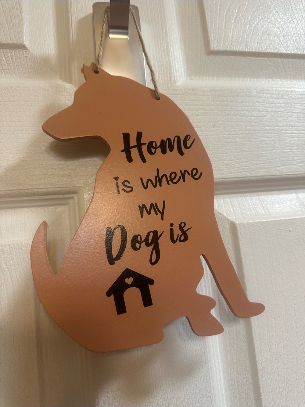 Home Is Where My Dog Is Wall Decor - Tan Dog Silhouette